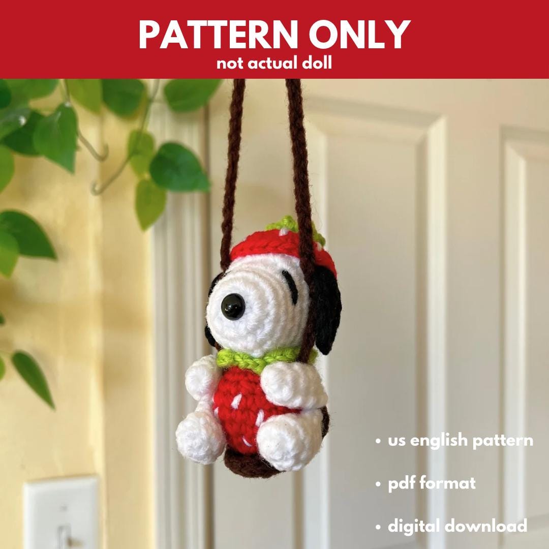 Strawberry Snoopy Car Hanger (PATTERN)
