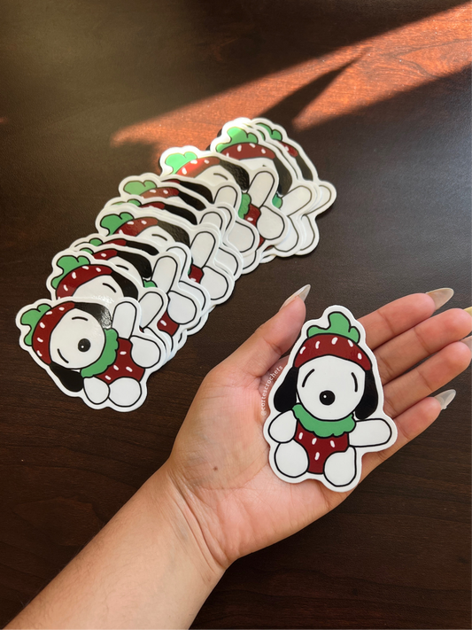 Strawberry Snoopy Sticker