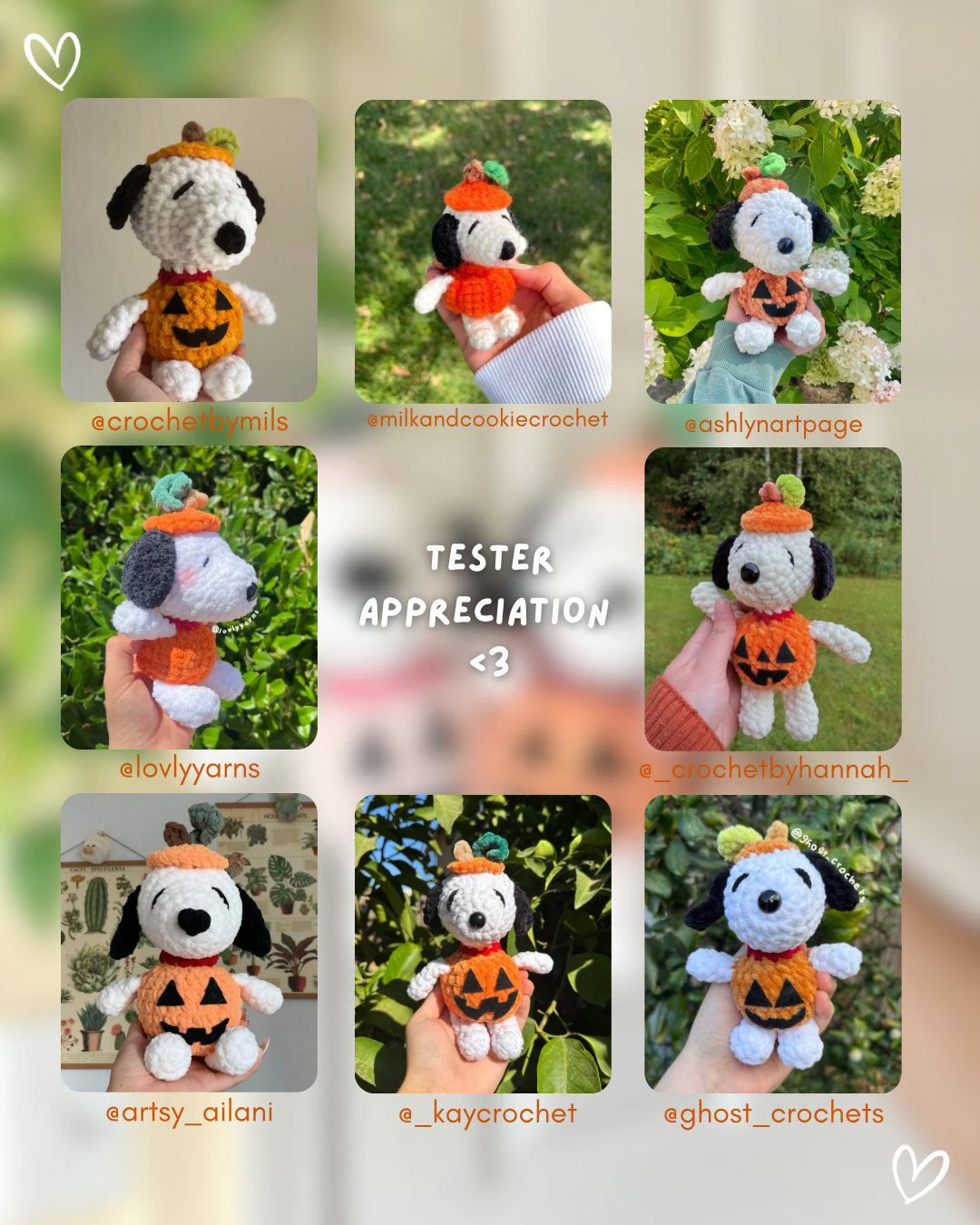 Mini Pumpkin Snoopy (PATTERN)