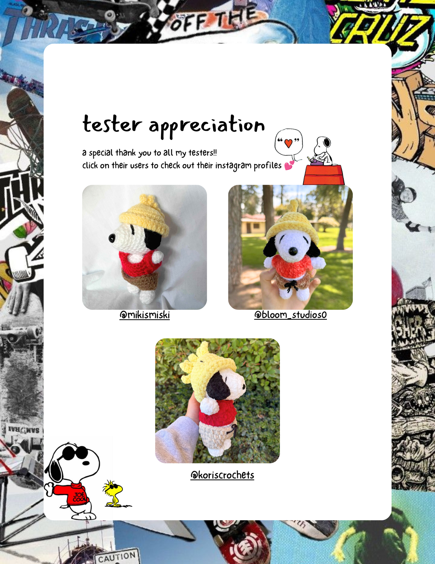 Skater Snoopy PATTERN