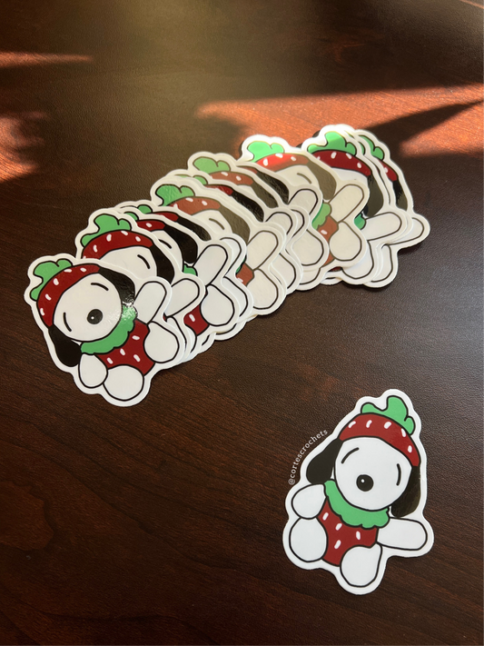 Strawberry Snoopy Sticker